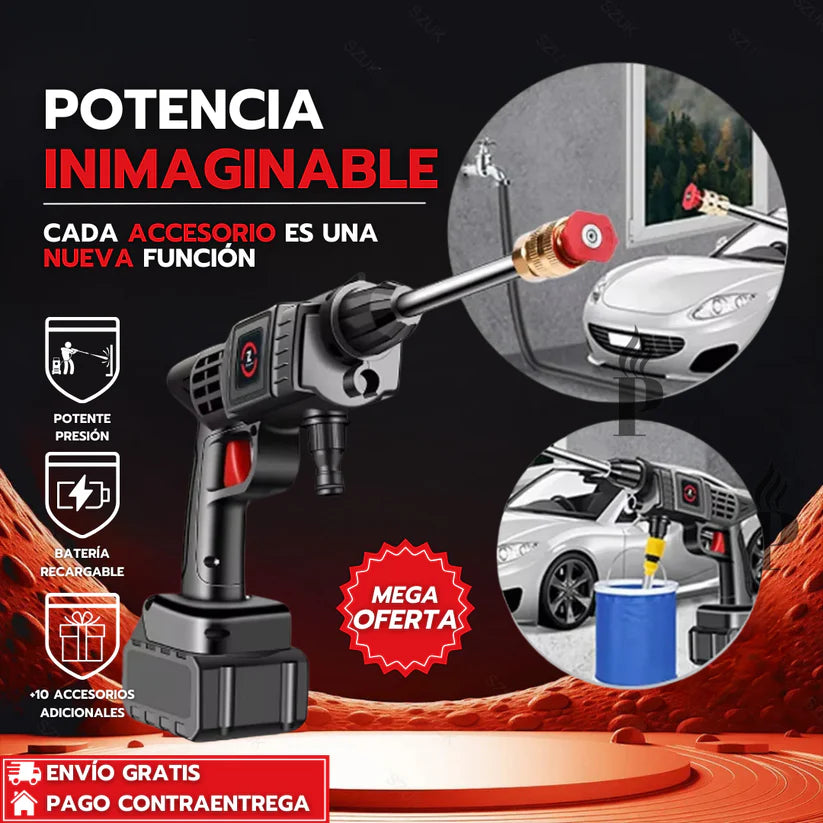 Pistola alta presión profesional portátil doble bateria