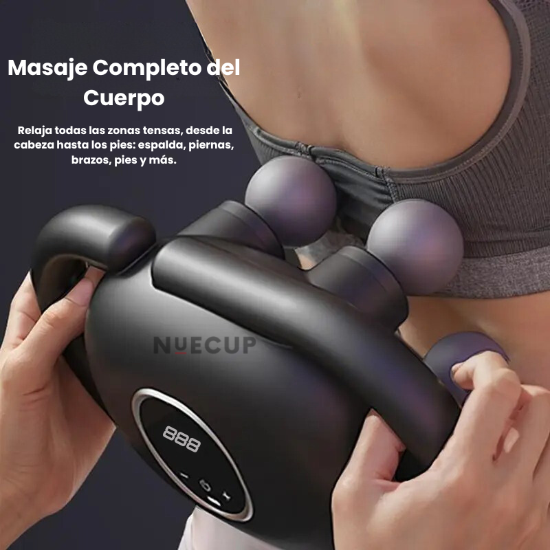 Masajeador Muscular de 4 Cabezas - Alivio Profesional y Versátil